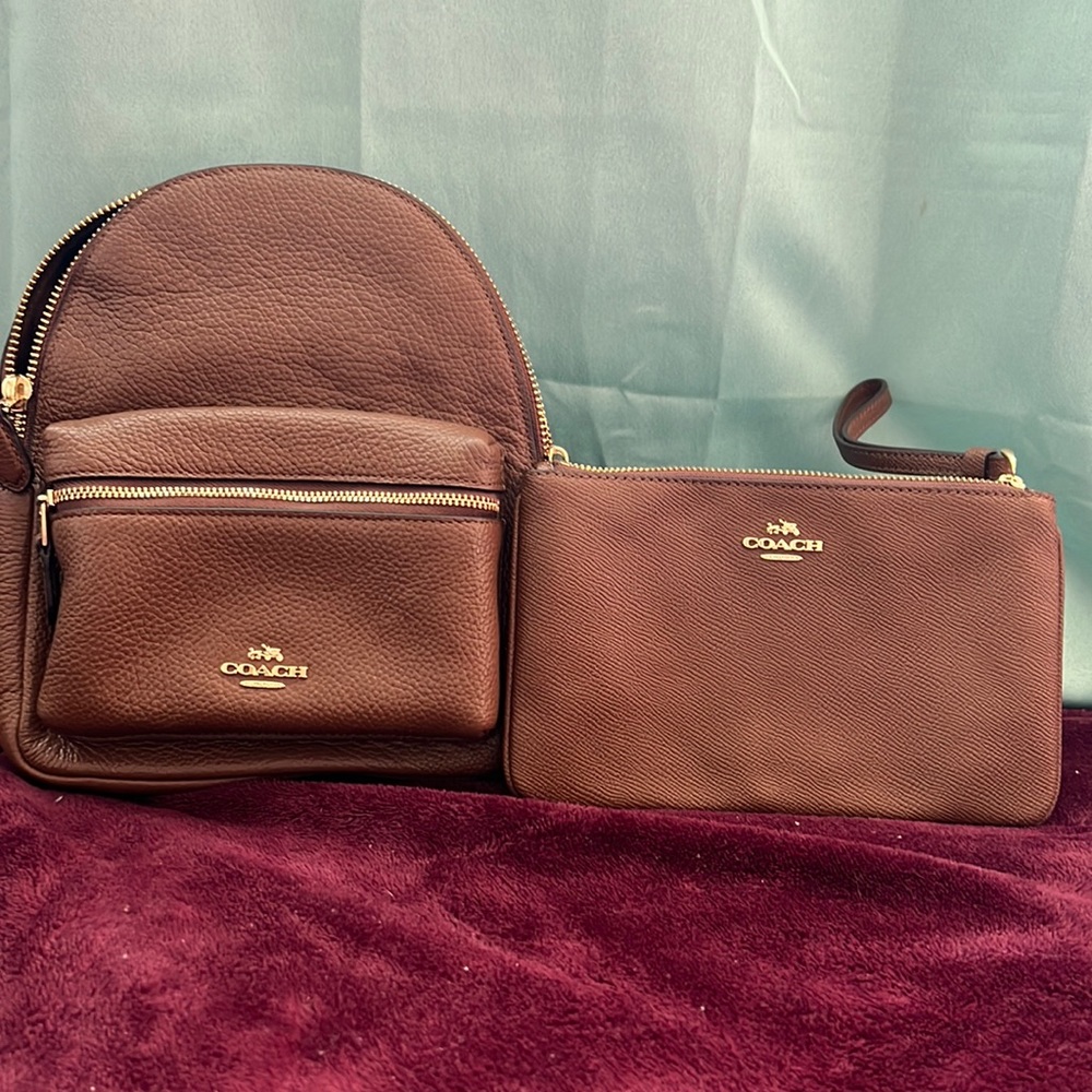 Coach backpack and wallet